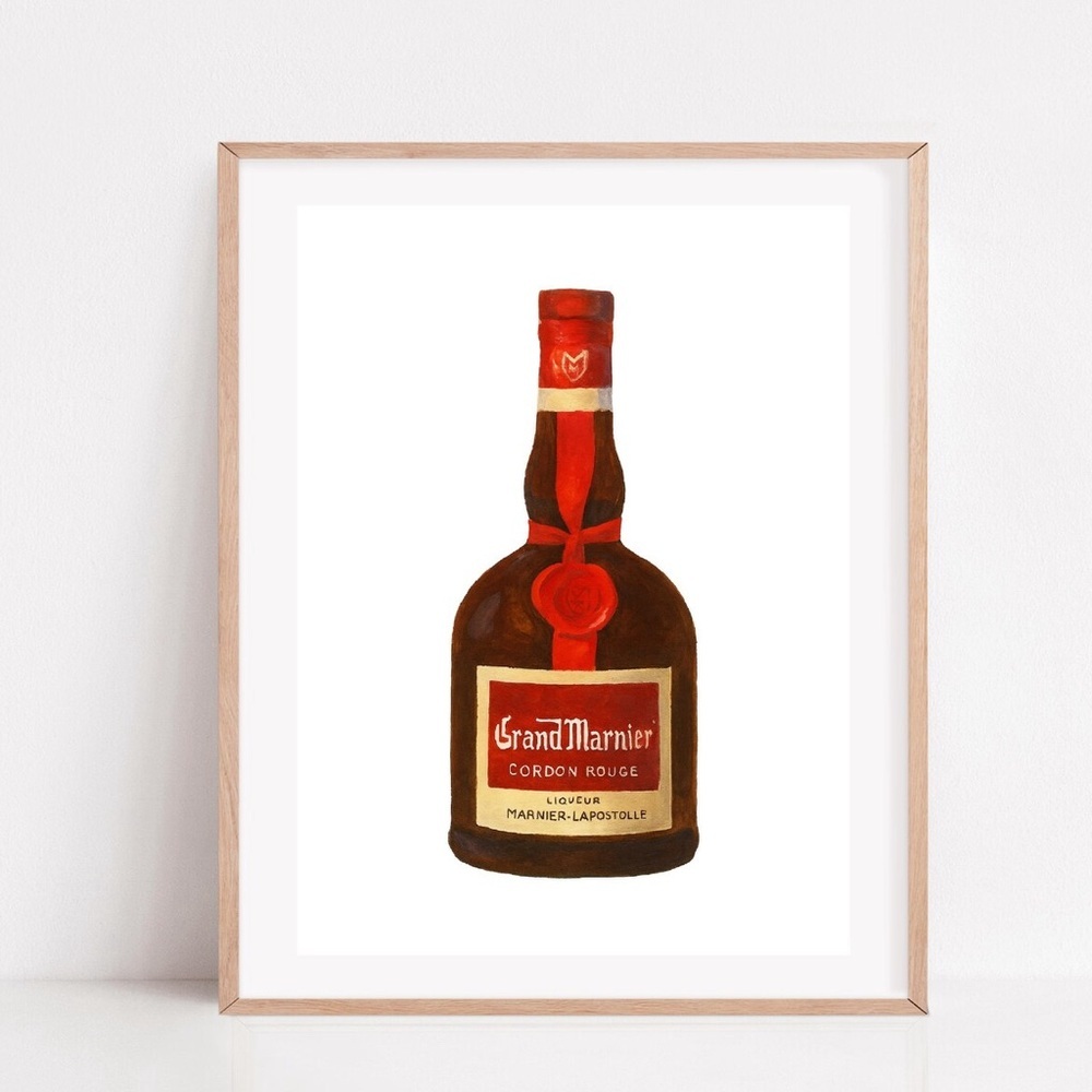 Grand Marnier liquor bottle painting art print